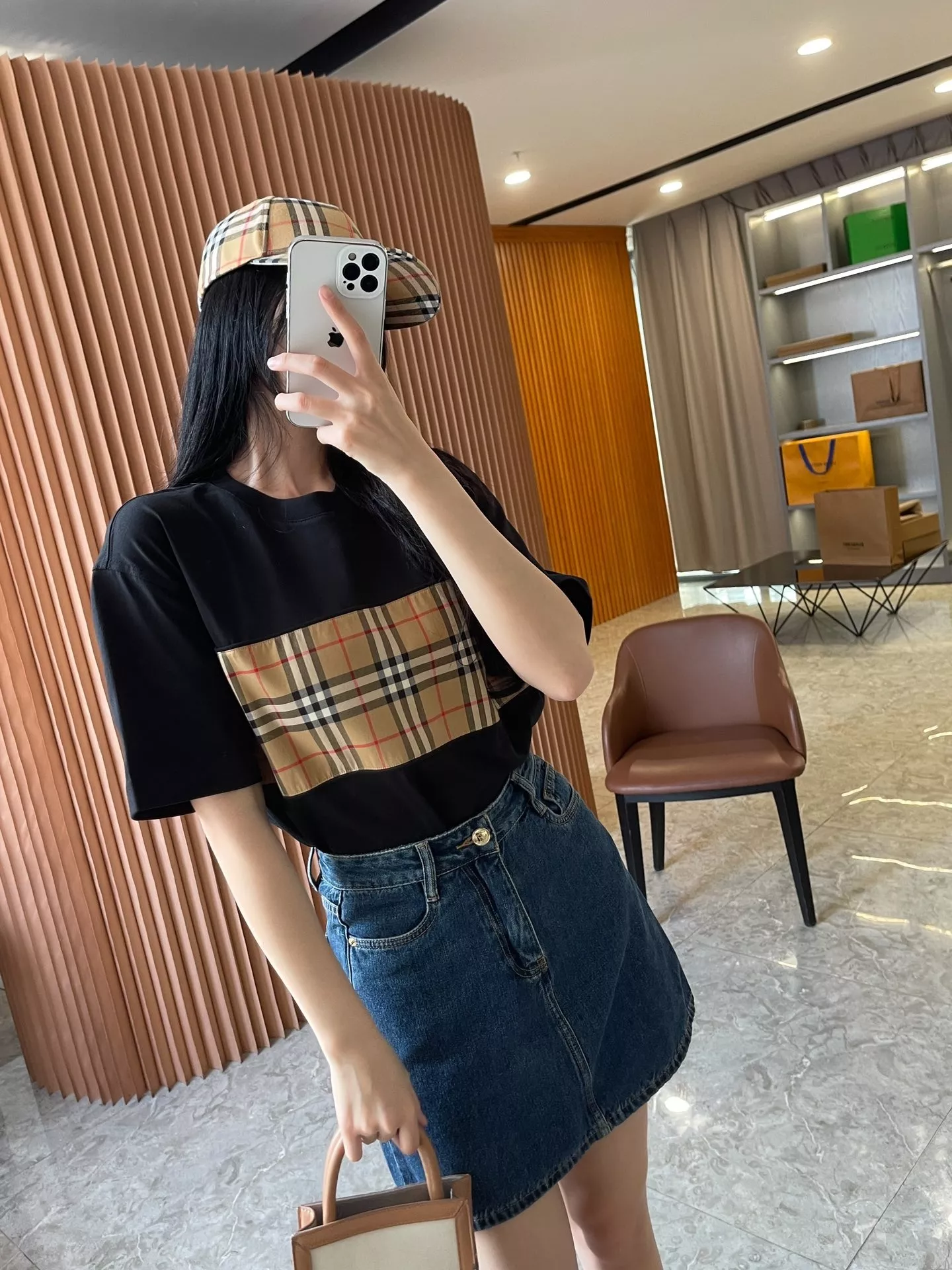 버버리 빈티지 체크 패널 코튼 티셔츠 상세 이미지 77