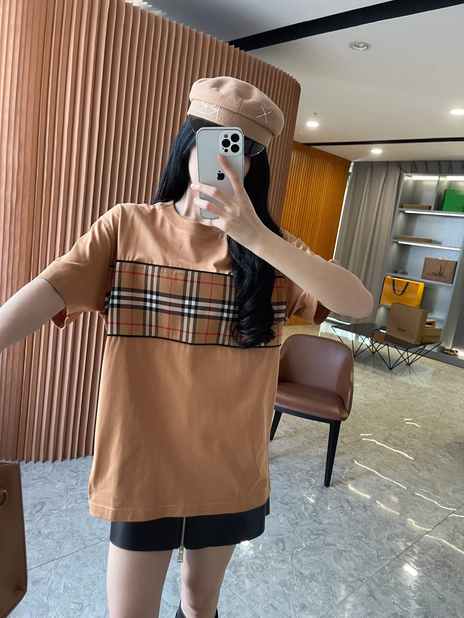 버버리 빈티지 체크 패널 코튼 티셔츠 상세 이미지 86