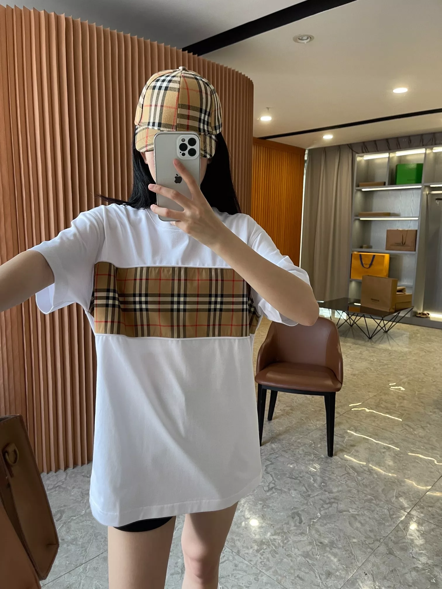 버버리 빈티지 체크 패널 코튼 티셔츠 상세 이미지 67