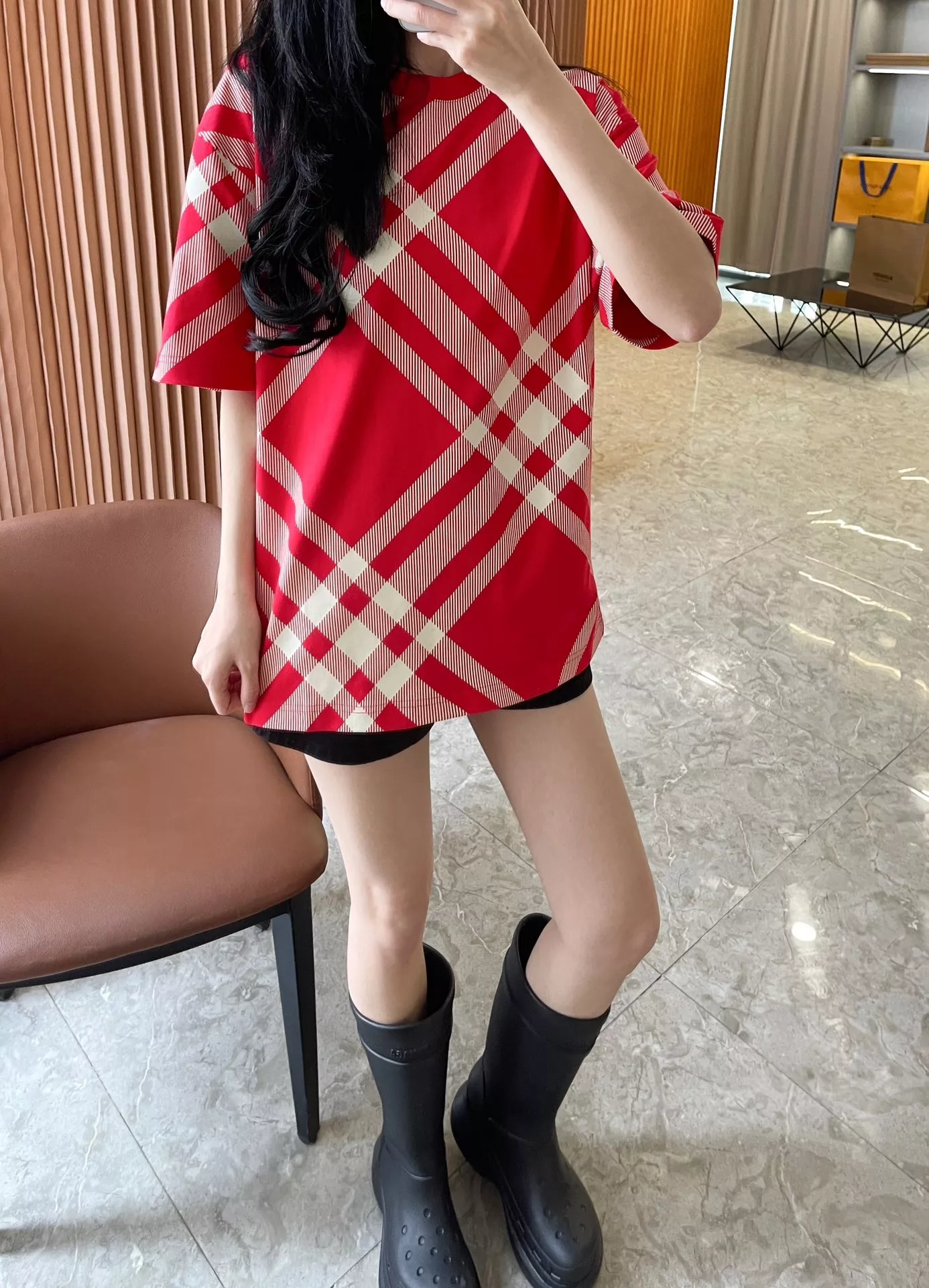 버버리 체크 코튼 라운드넥 반소매 티셔츠 상세 이미지 59