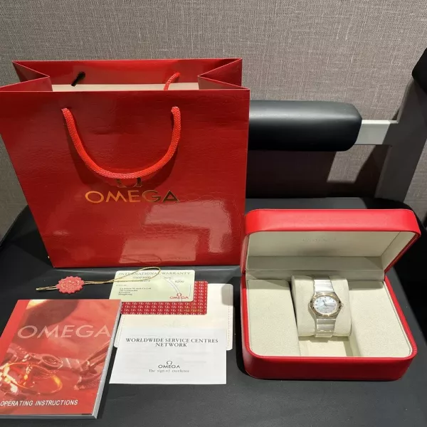 오메가 더블 이글 여성 메탈 워치