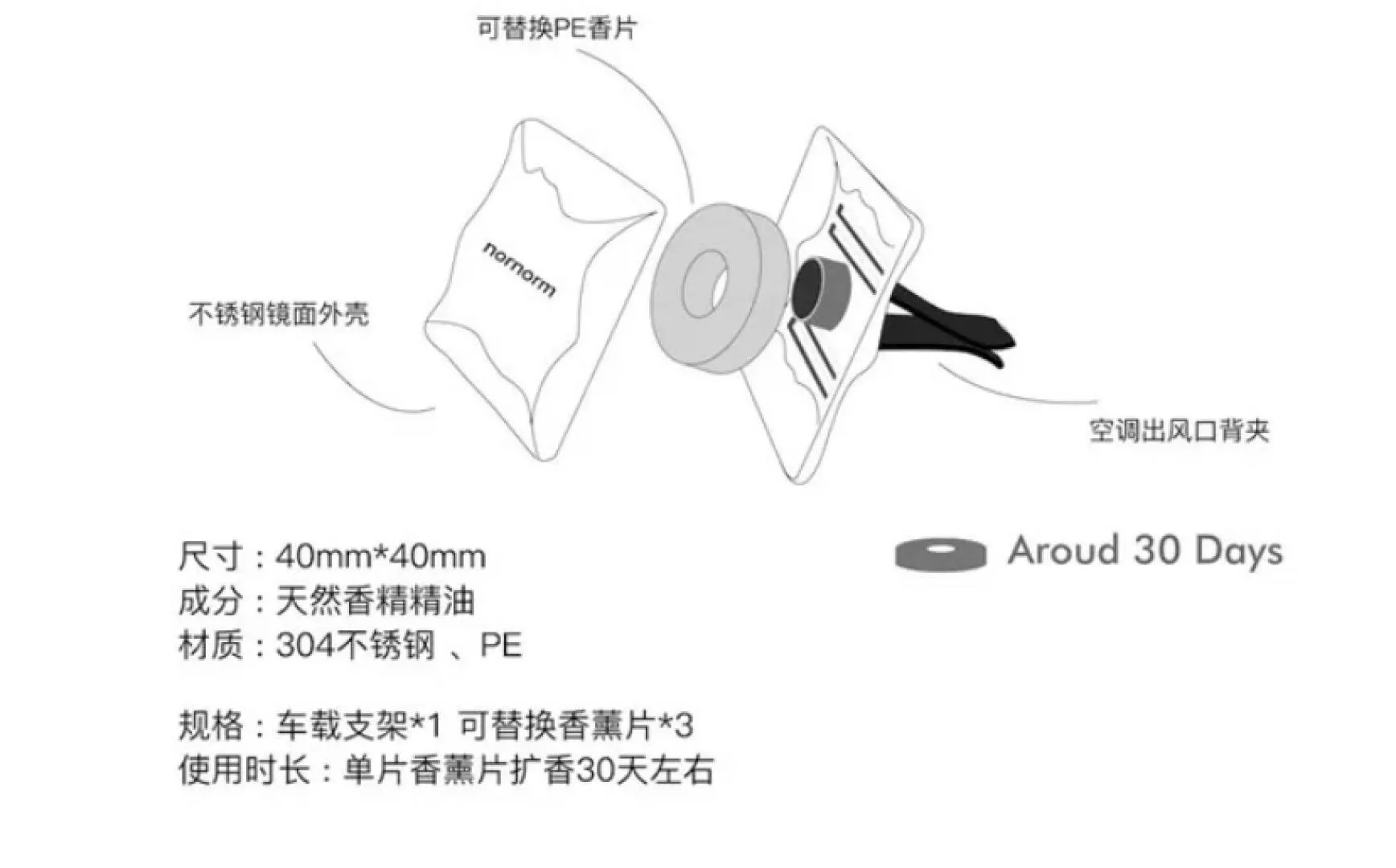 노노름 메탈 마그네틱 차량용 향기 세트 상세 이미지 40