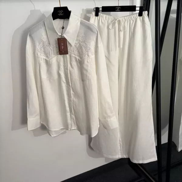 로로피아나 리넨 셔츠 와이드 팬츠 세트