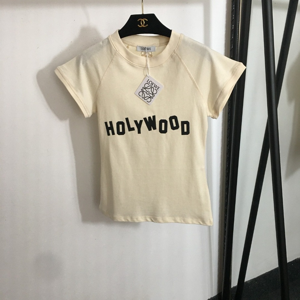 로에베 홀리우드 레터링 슬림 반소매 티셔츠
