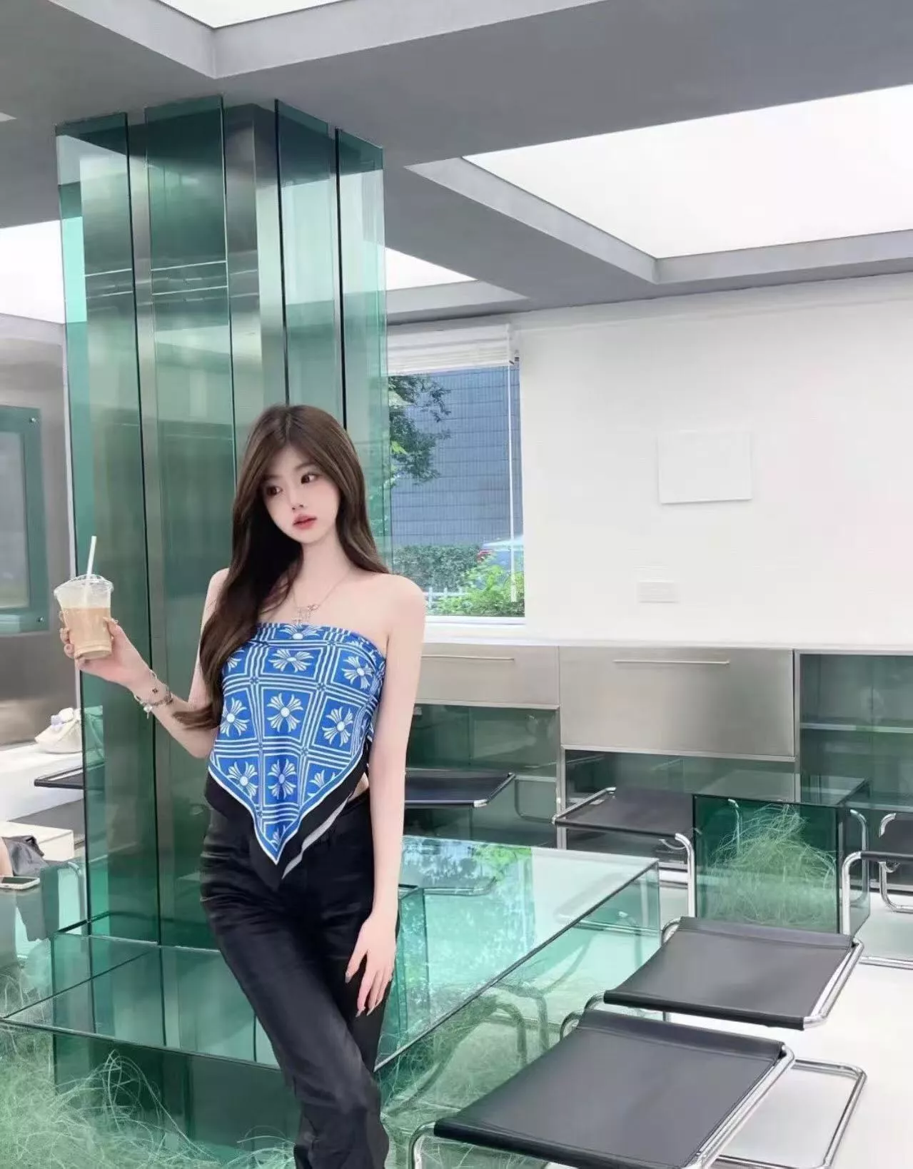 크롬하츠 십자가 로고 프린트 홀터 상의 상세 이미지 9