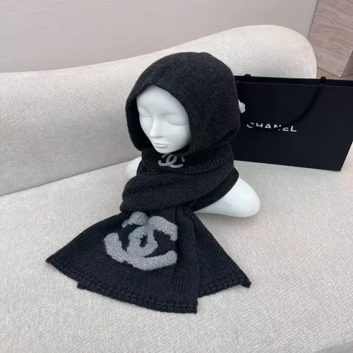 샤넬 더블 C 로고 리브드 머플러 세트