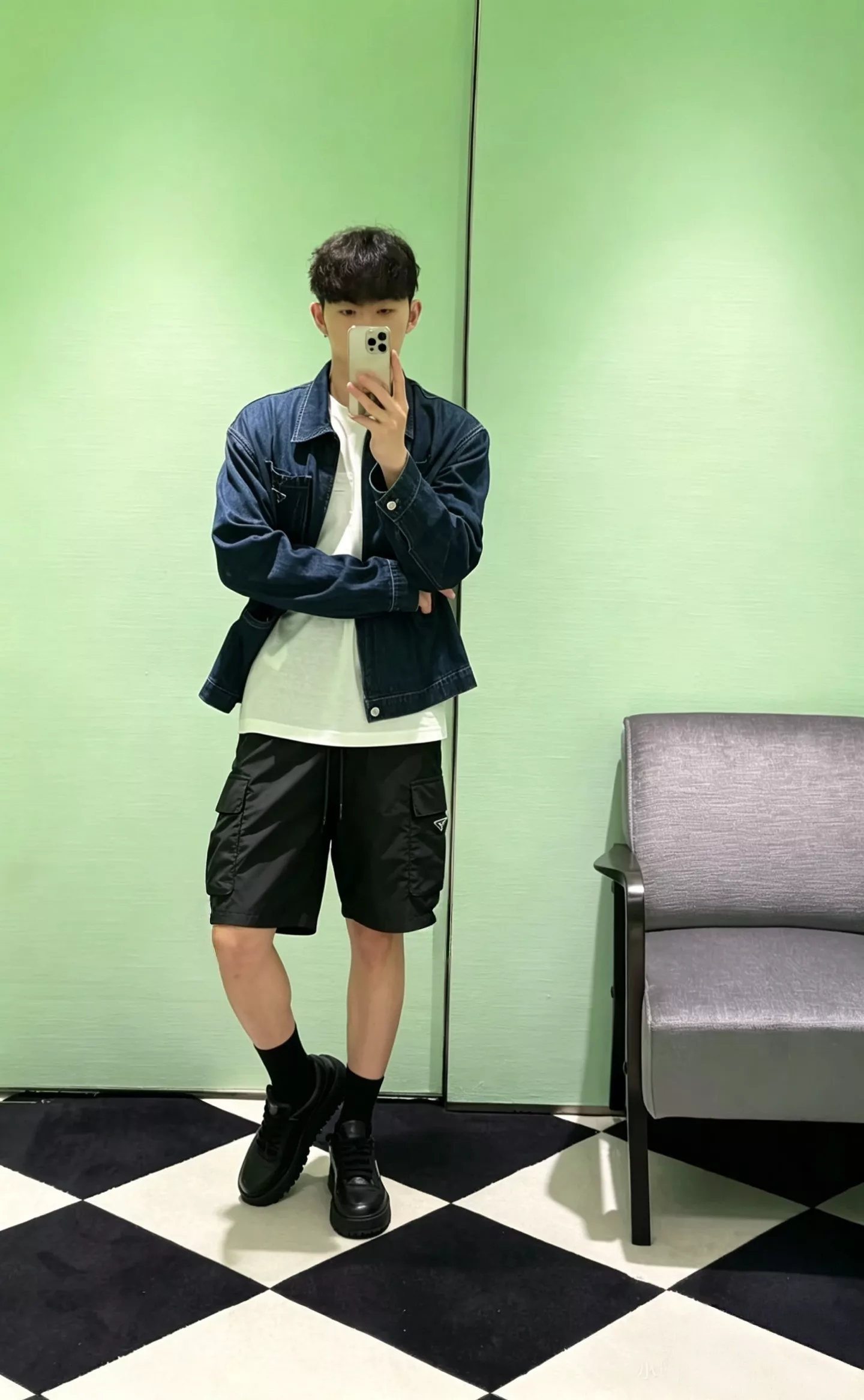 프라다 리나일론 플랩 카고 쇼츠 상세 이미지 11