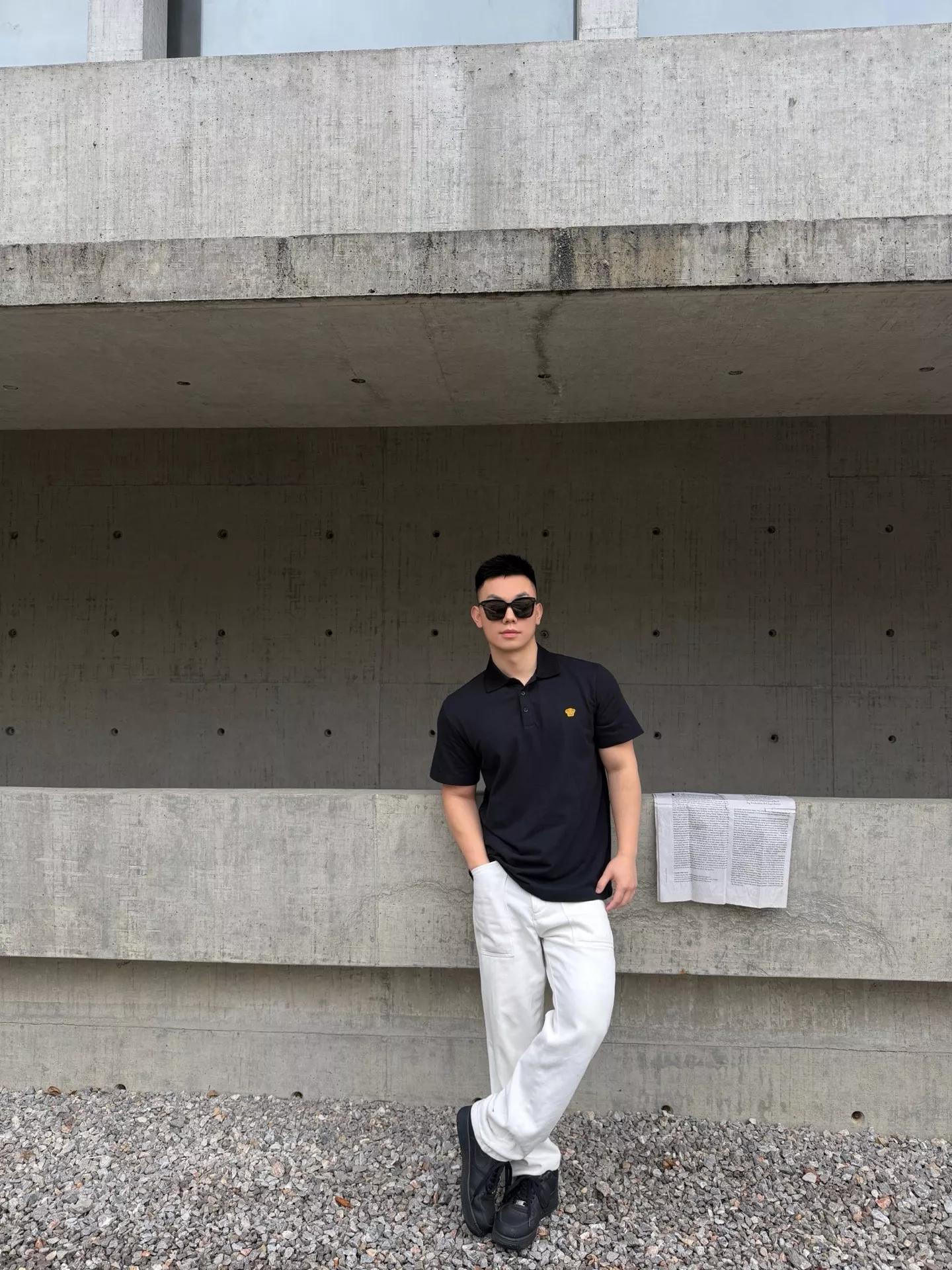 베르사체 메두사 자수 폴로 반소매 상의 상세 이미지 9