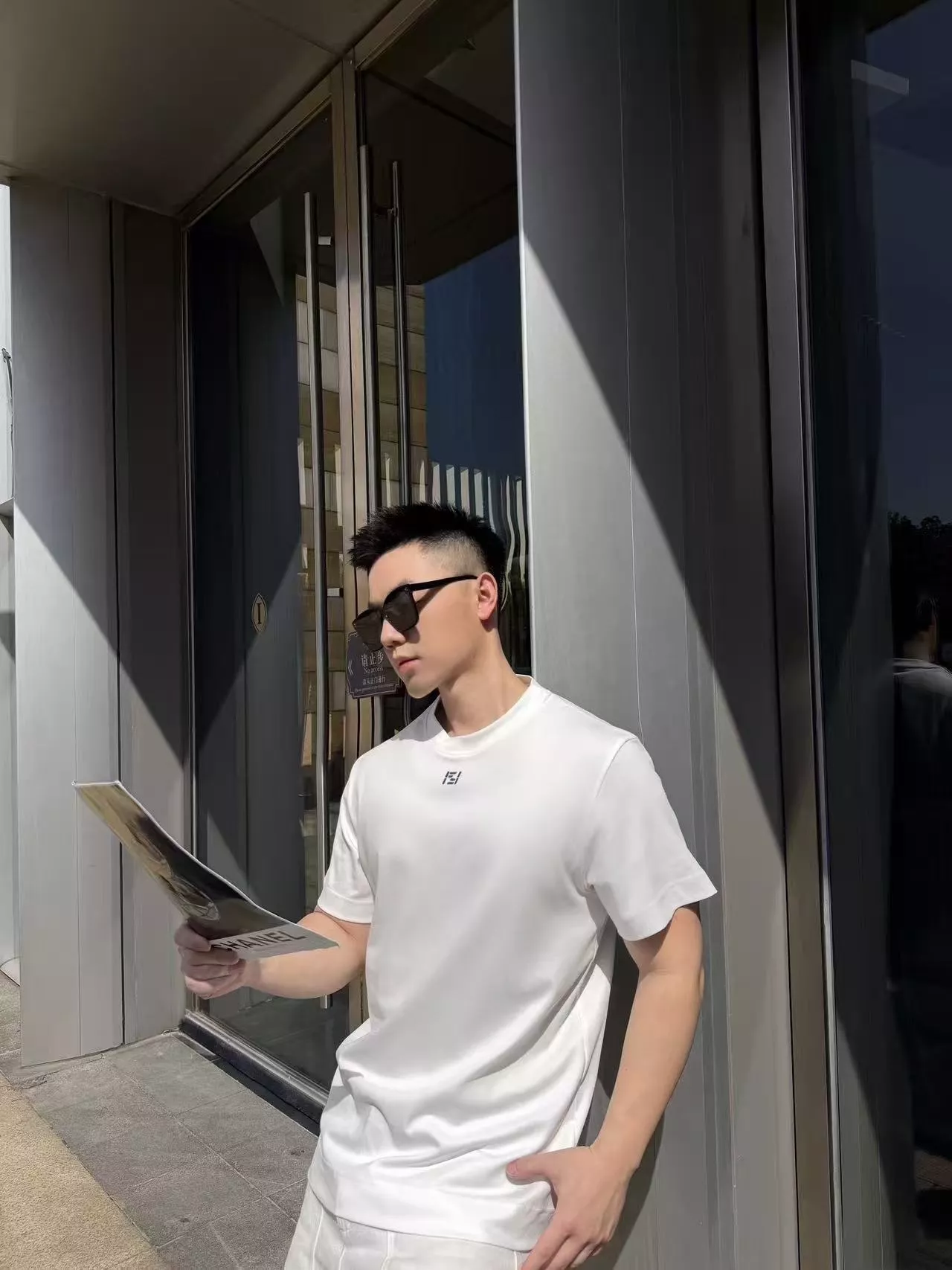 펜디 더블에프 자수 라운드 반소매 티 상세 이미지 11