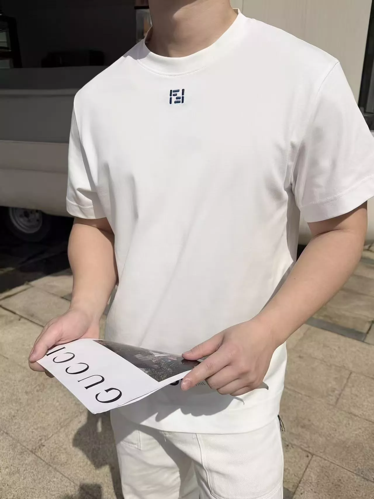 펜디 더블에프 자수 라운드 반소매 티 상세 이미지 14