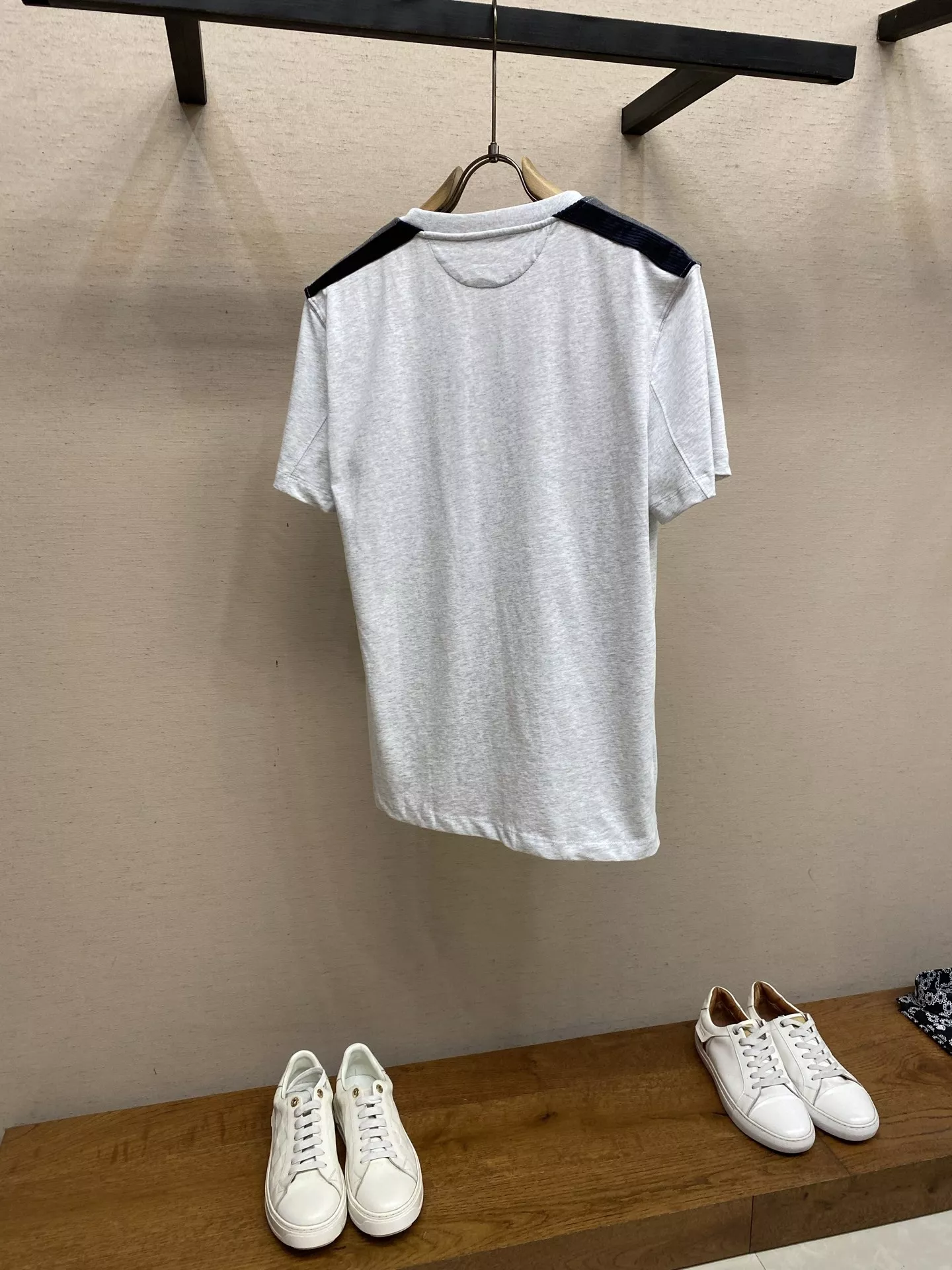 브루넬로쿠치넬리 배색 크루넥 반소매 티셔츠 상세 이미지 2