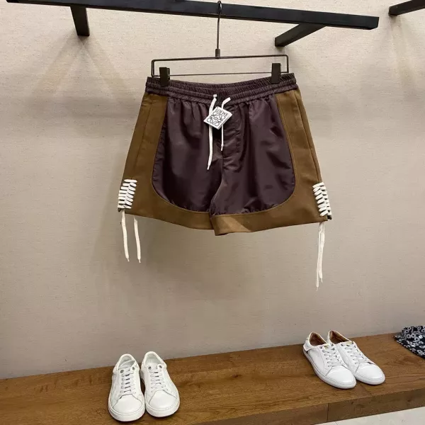 로에베 스웨이드 배색 나일론 쇼트 팬츠