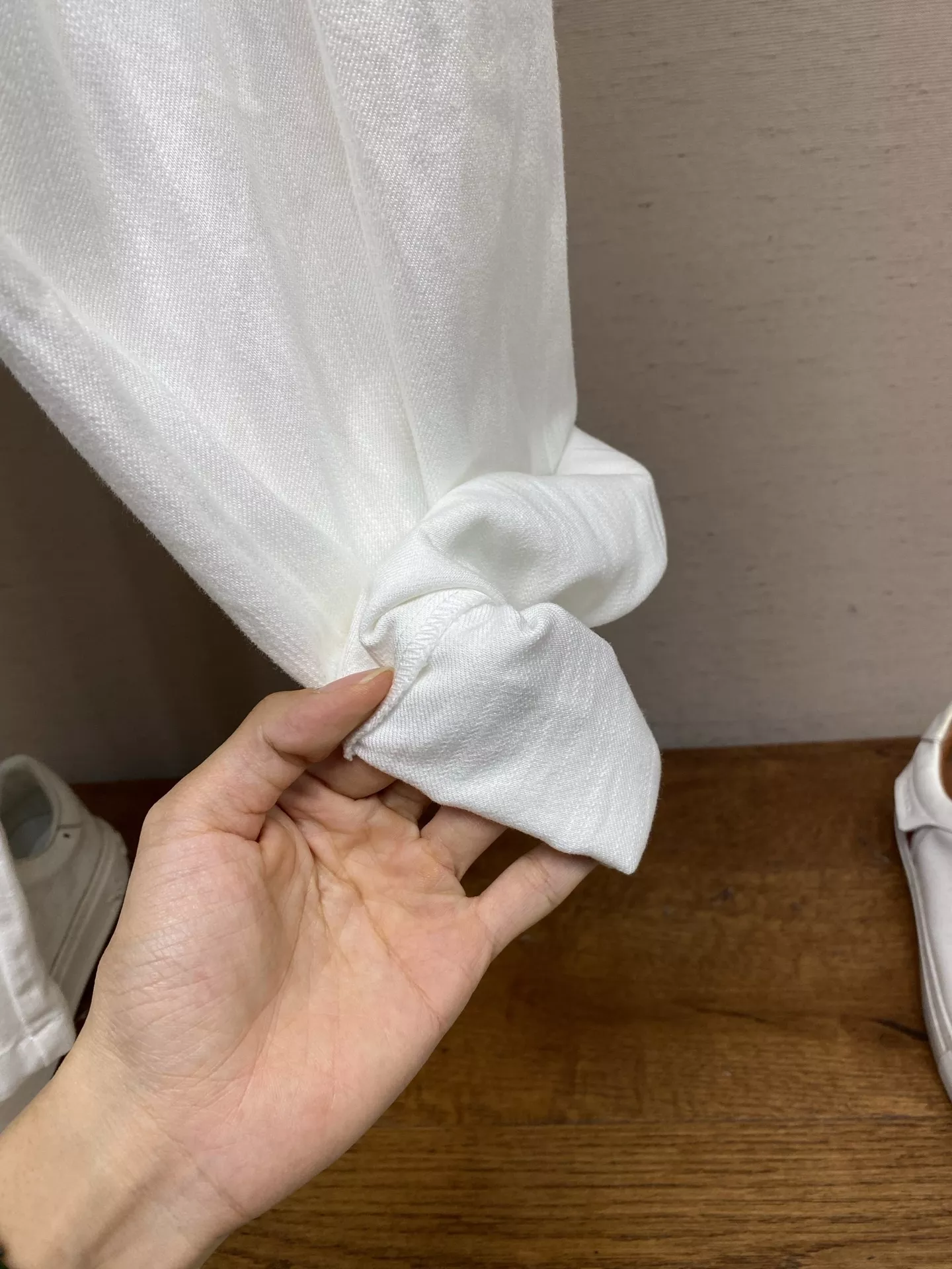 발렌티노 텐셀 혼방 와이드 밴딩 팬츠 상세 이미지 7