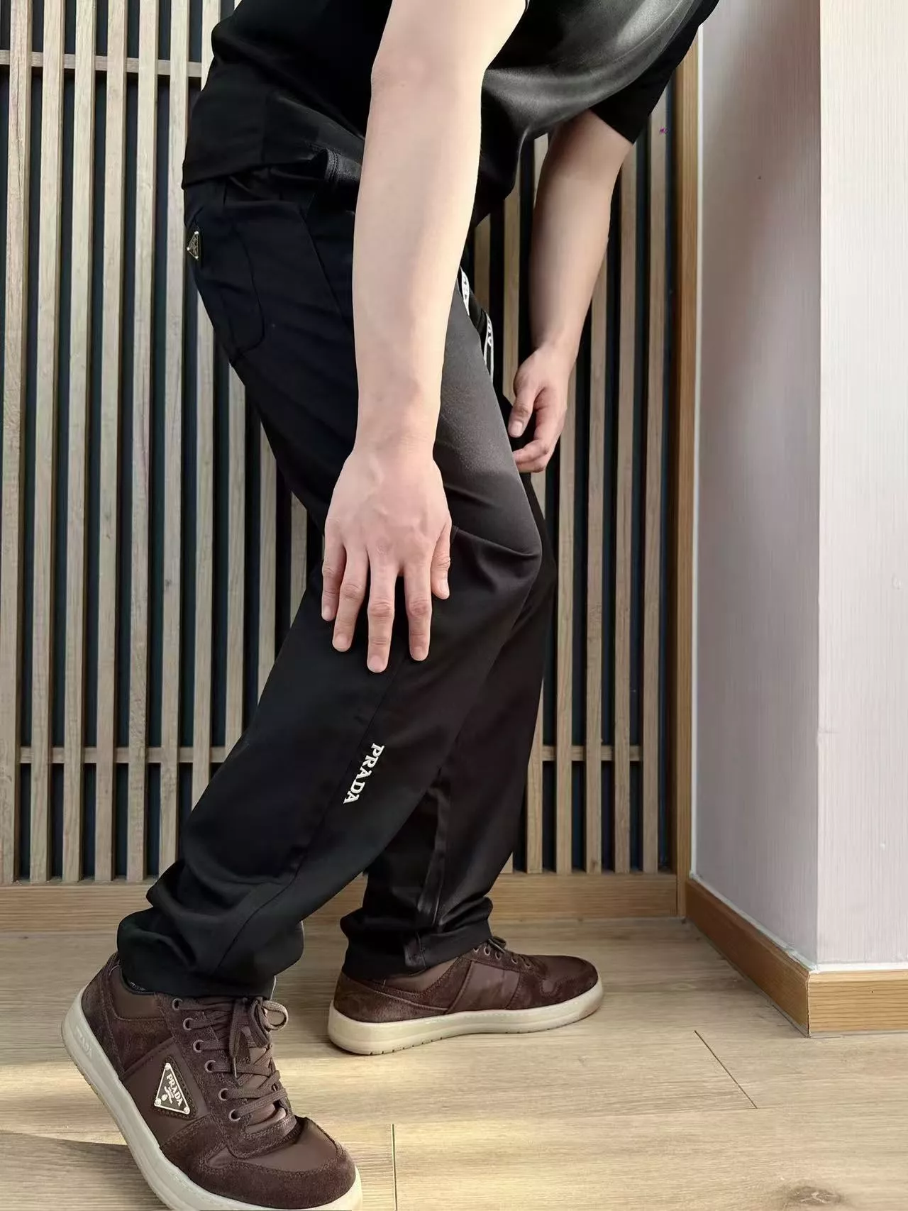 프라다 아웃도어 기능성 블랙 화이트 팬츠 상세 이미지 15