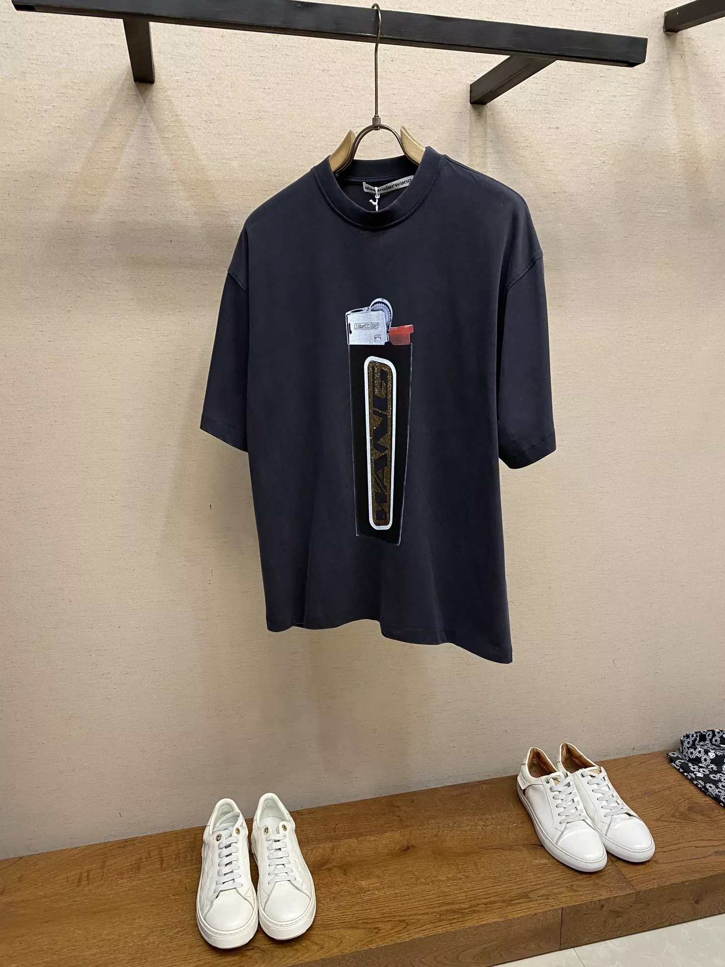 알렉산더왕 스톤 장식 워싱 라운드 반팔 탑 상세 이미지 1