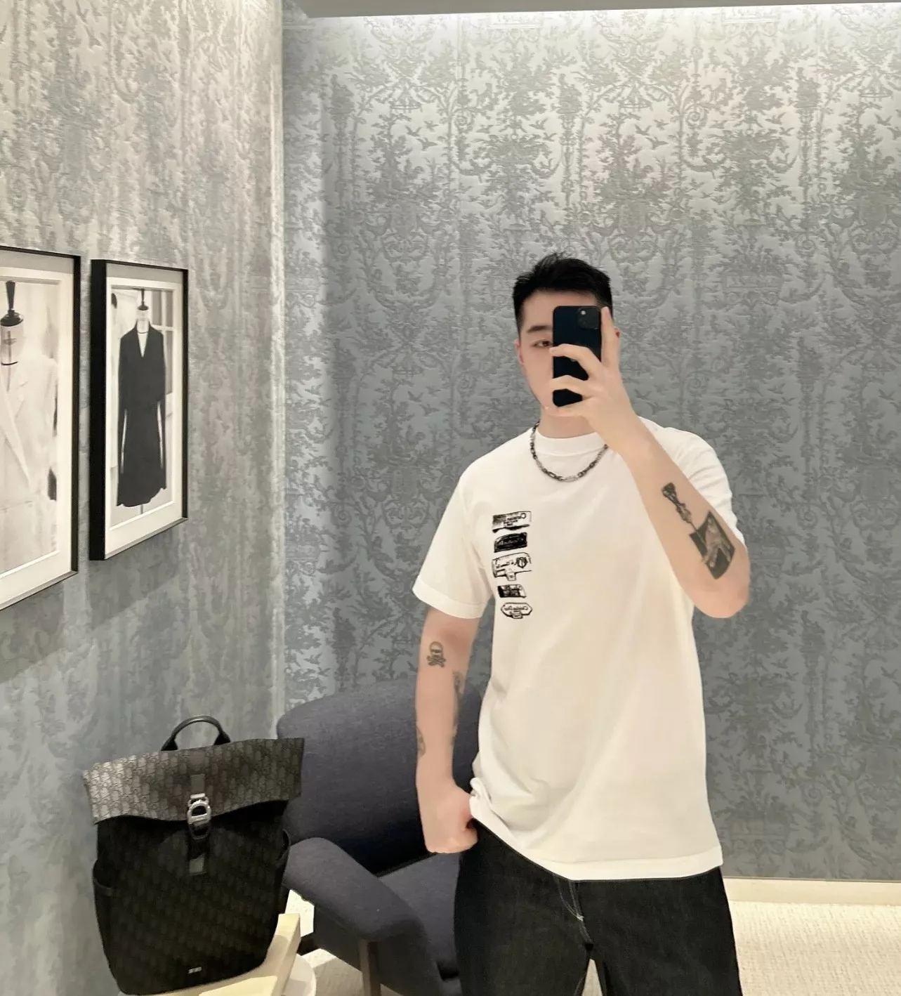디올 아카이브 라벨 프린트 티셔츠 상세 이미지 11