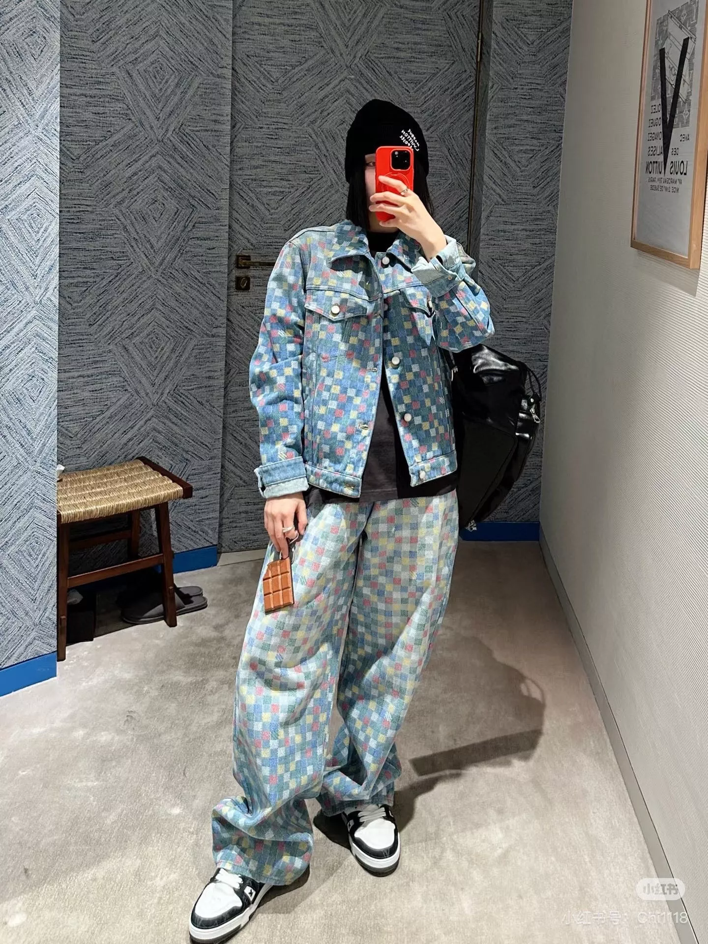 루이비통 다미에 프린트 와이드 데님 팬츠 상세 이미지 14