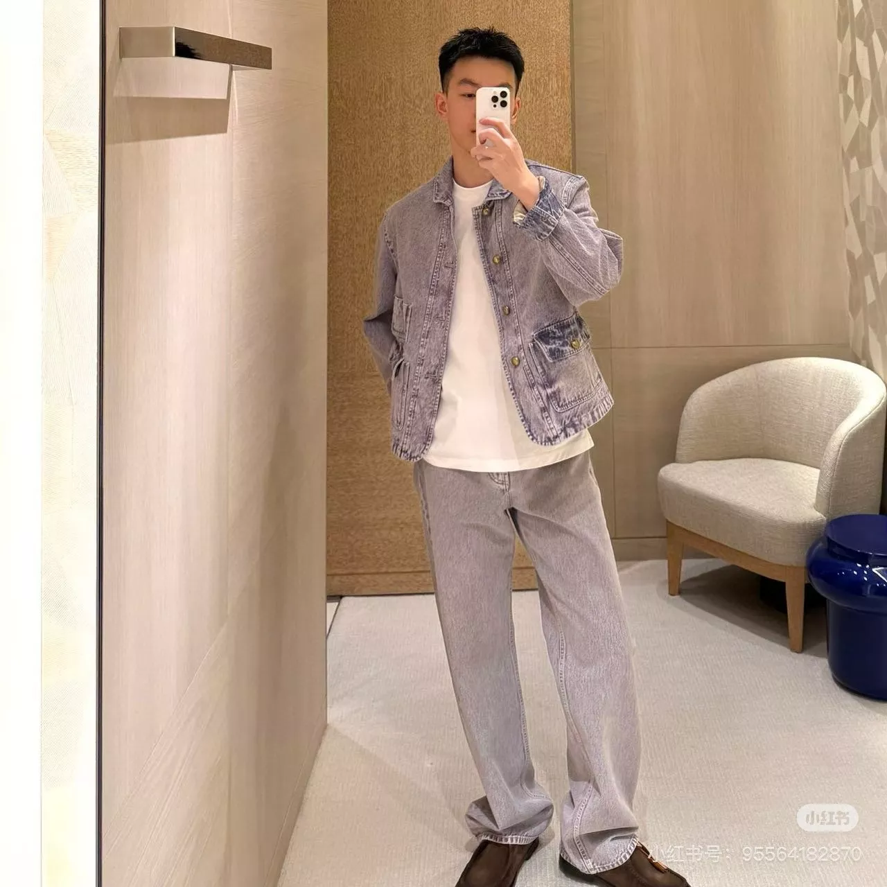 루이비통 퍼플 워싱 스트레이트 데님 팬츠 상세 이미지 15