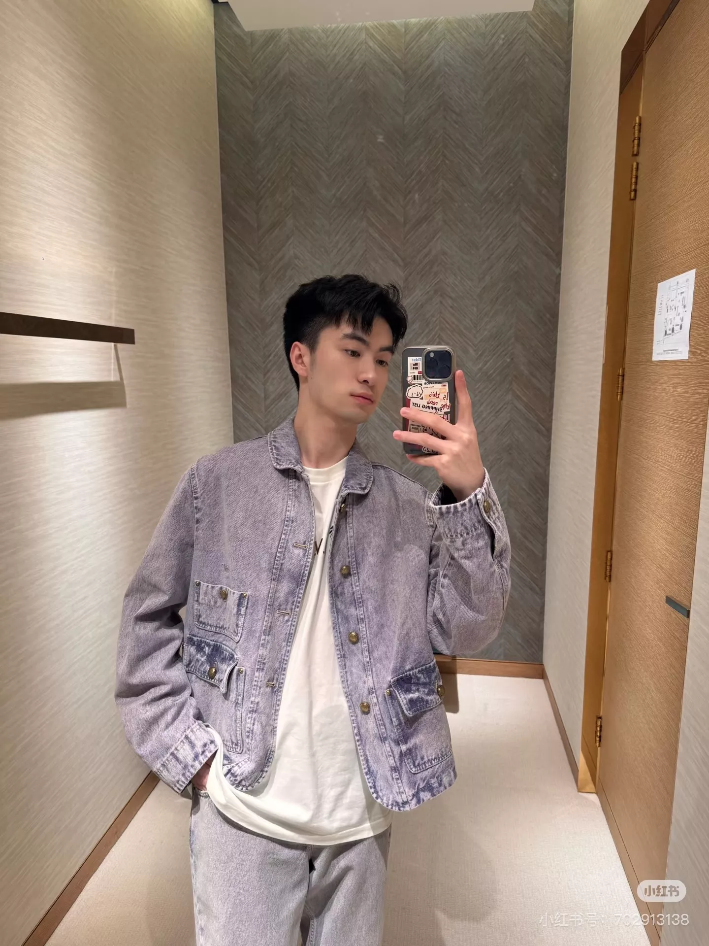 루이비통 워싱 퍼플 데님 워크 재킷 상세 이미지 16