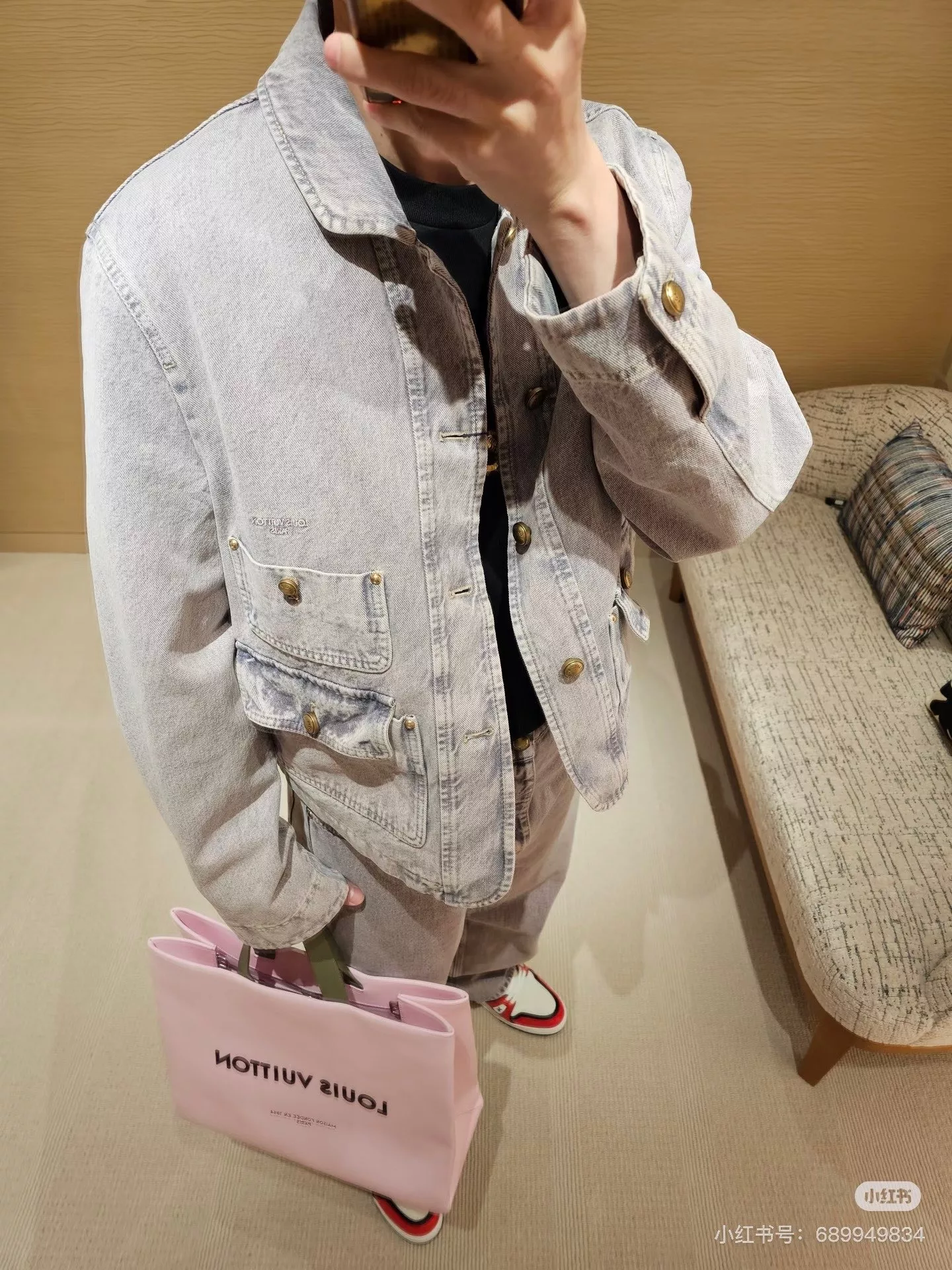 루이비통 워싱 퍼플 데님 워크 재킷 상세 이미지 13