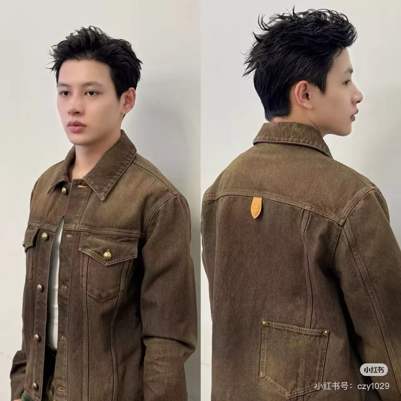 루이비통 가죽 패치 워시드 데님 재킷 상세 이미지 22