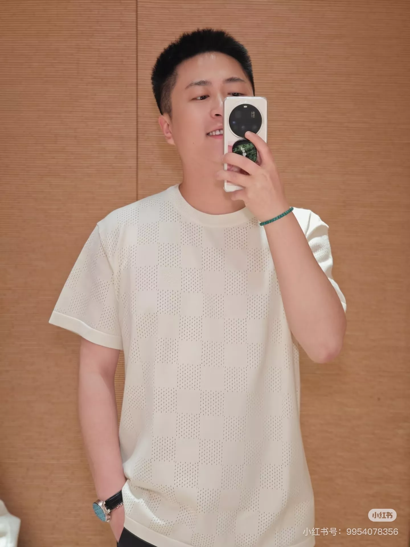 루이비통 체커보드 반팔 라운드 티셔츠 상세 이미지 14