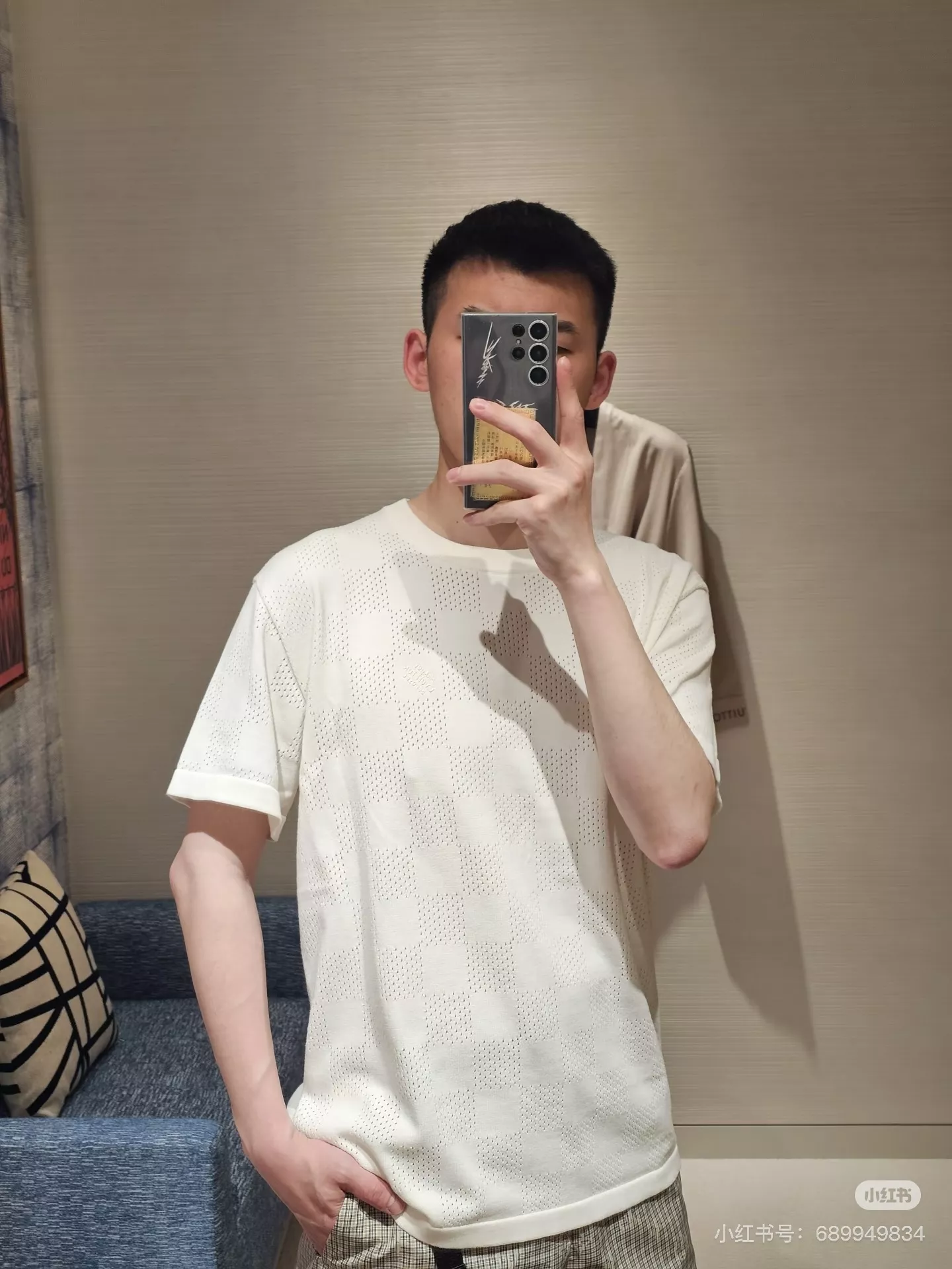 루이비통 체커보드 반팔 라운드 티셔츠 상세 이미지 18