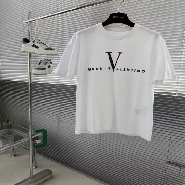 발렌티노 로고 프린트 코튼 티셔츠