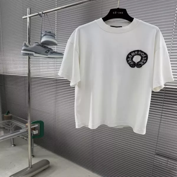 크롬하츠 자수 패치 로고 반팔 티셔츠