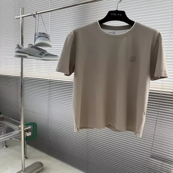 브루넬로쿠치넬리 솔로메오 자수 포인트 반소매 탑