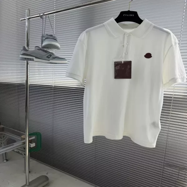몽클레어 로고 패치 피케 반팔 상의