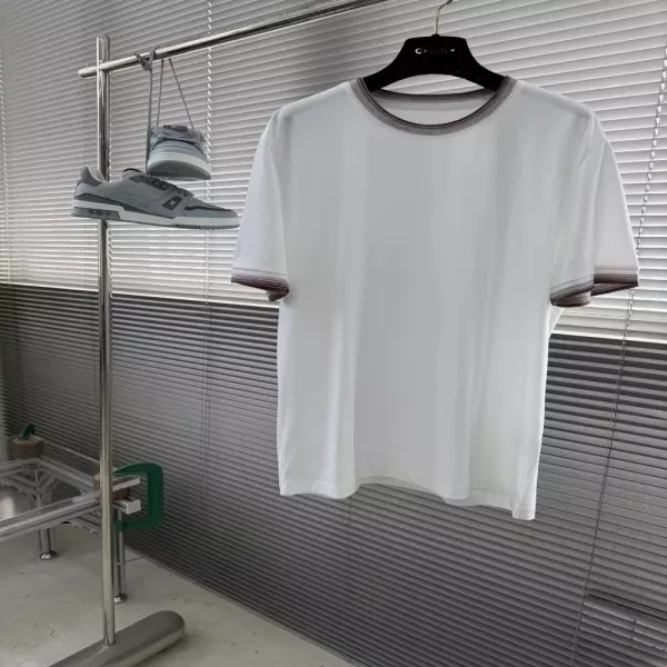 브루넬로쿠치넬리 스트라이프 립 라운드 반소매 탑