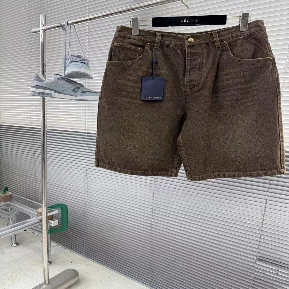 루이비통 커피 인디고 데님 워싱 쇼츠