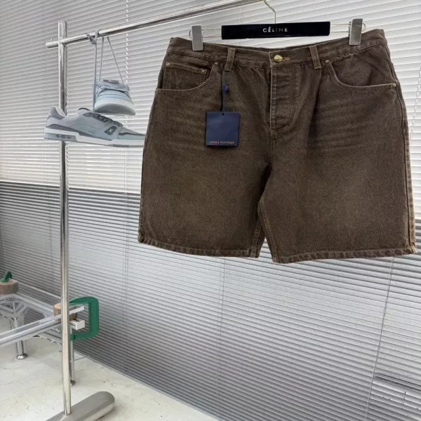 루이비통 커피 인디고 데님 워싱 쇼츠