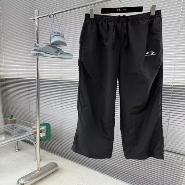 발렌시아가 로고 밴딩 와이드 팬츠