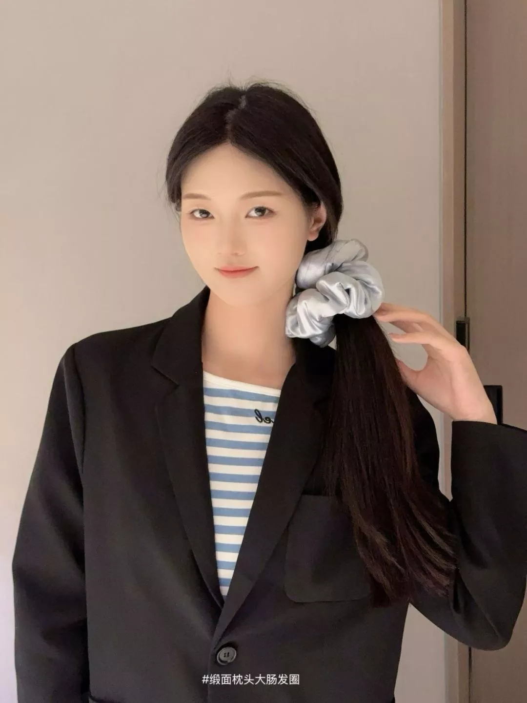바자르 새틴 투톤 헤어 스크런치 세트 상세 이미지 40