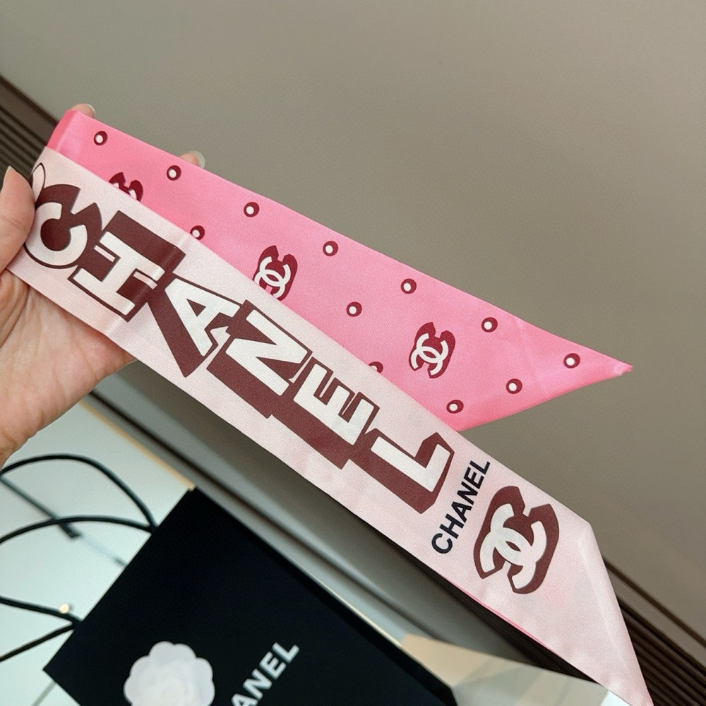샤넬 실크 리본 스카프