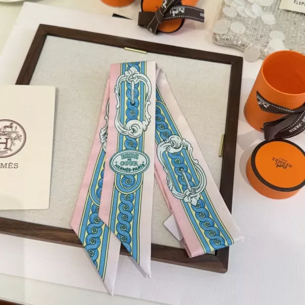 에르메스 궁정 마구 실크 리본 스카프