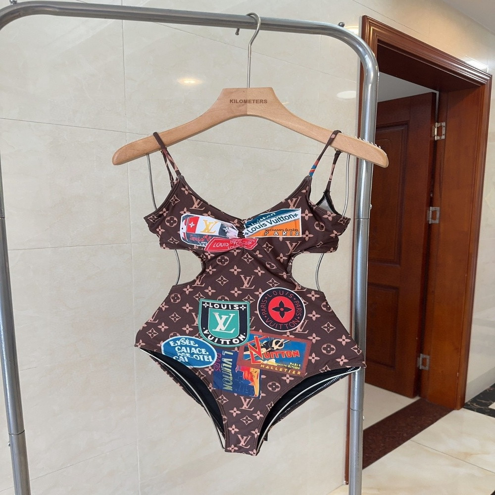 루이비통 패턴 포인트 슬림핏 수영복