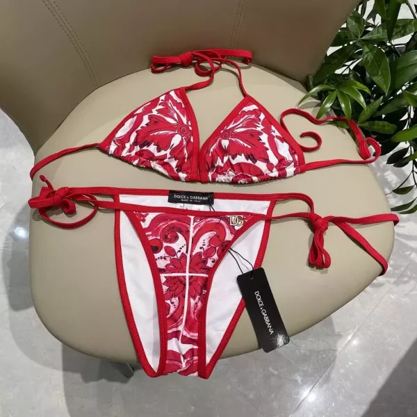 돌체앤가바나 레터링 프린트 비키니 수영복