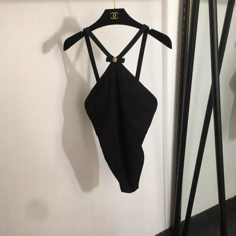 베르사체 메두사 장식 리본 포인트 홀터 수영복
