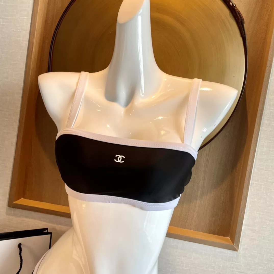 샤넬 배색 컷아웃 수영복 상세 이미지 3