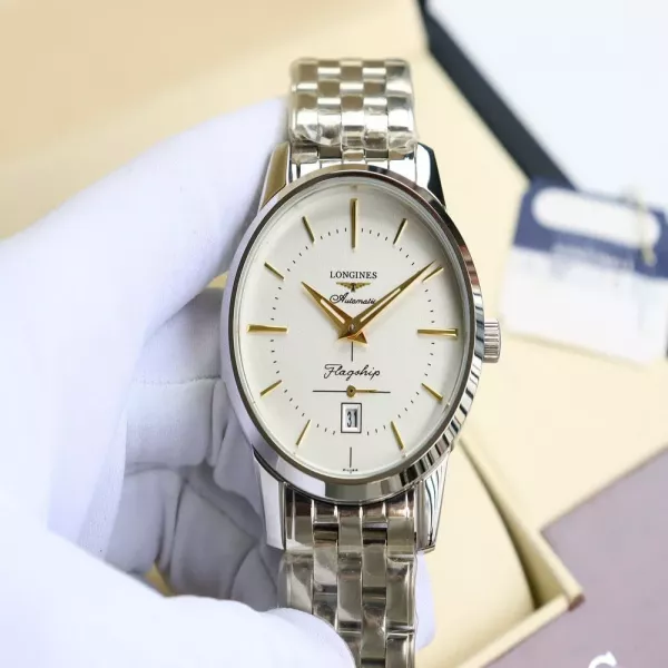 론진 복고 무드 오토매틱 메탈 시계