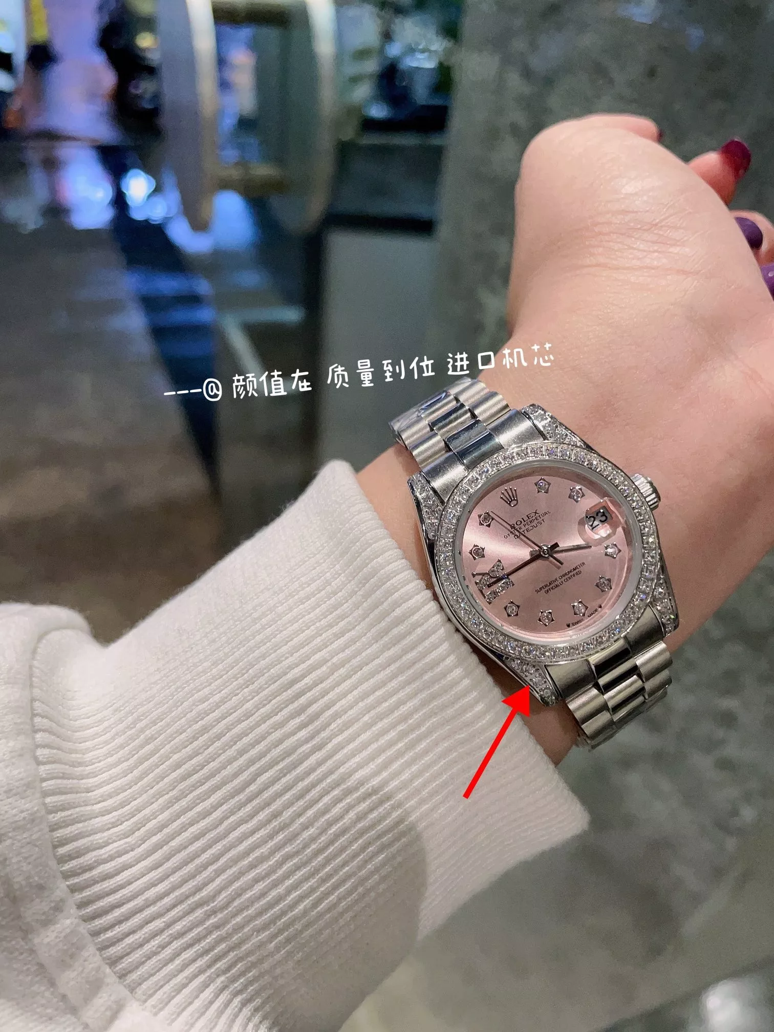 롤렉스 풀다이아 베젤 메탈 손목시계 상세 이미지 2