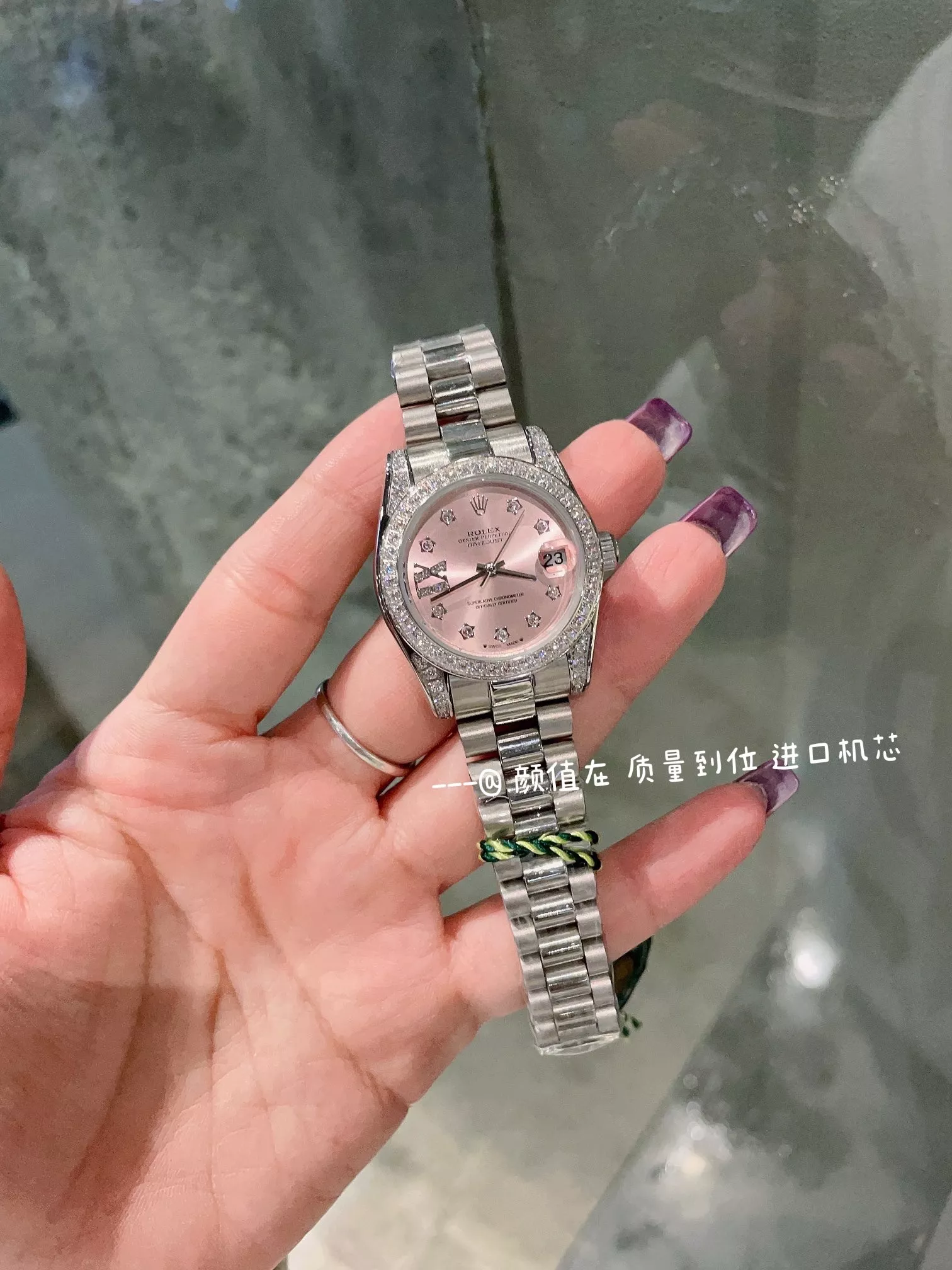 롤렉스 풀다이아 베젤 메탈 손목시계 상세 이미지 3