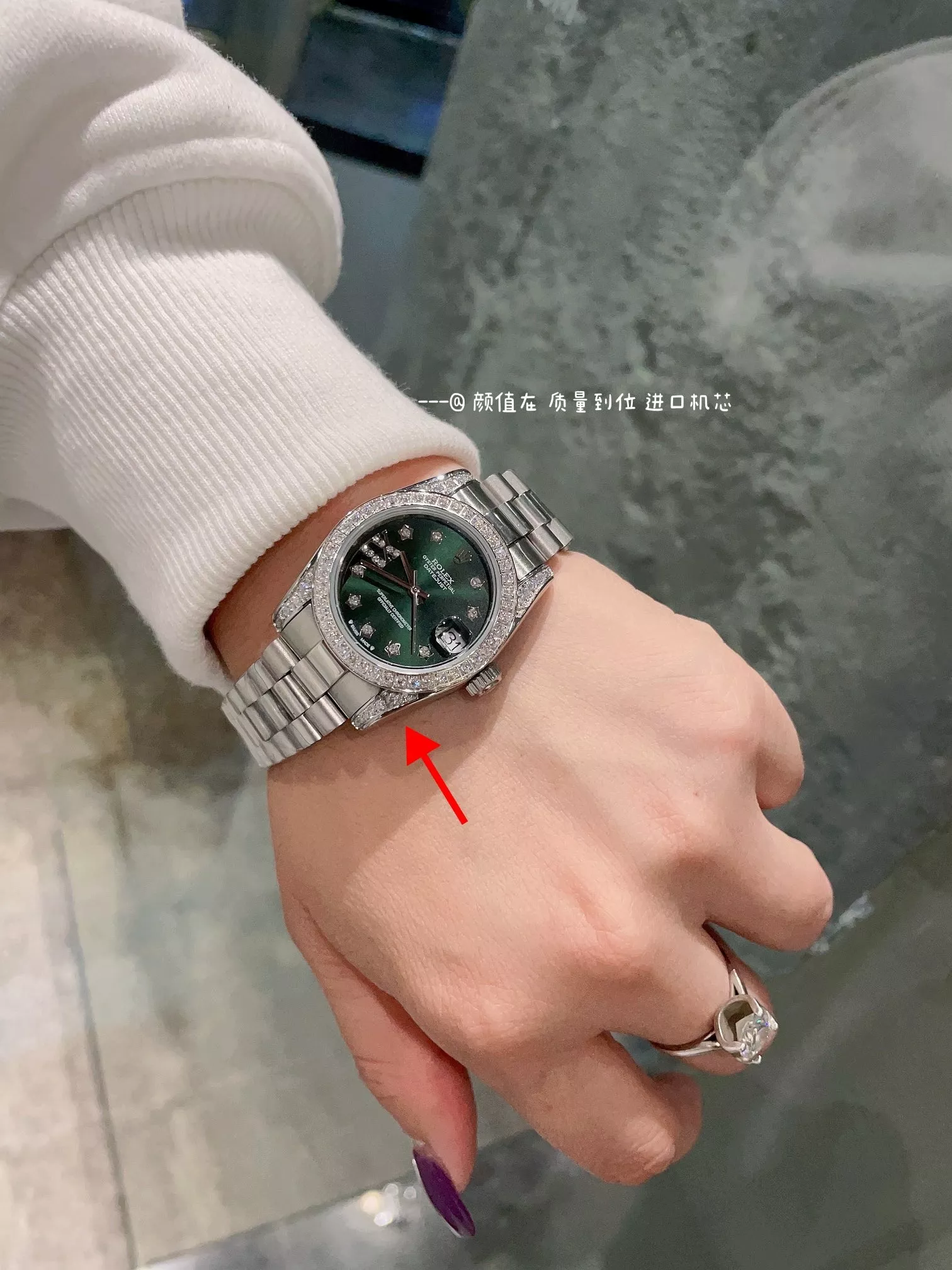 롤렉스 풀다이아 베젤 메탈 손목시계 상세 이미지 6