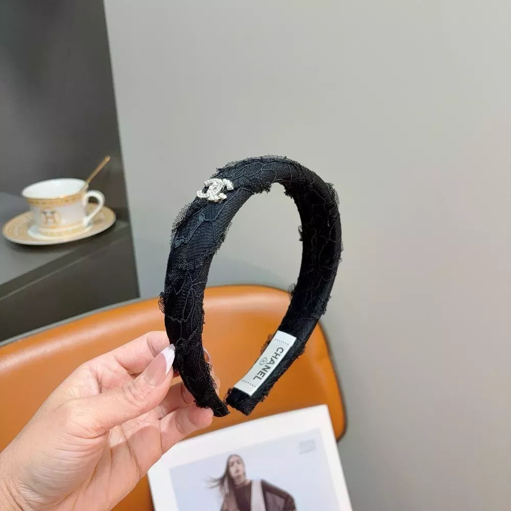 샤넬 더블씨 로고 레이스 헤어밴드