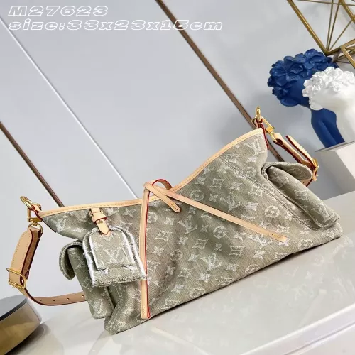 루이비통 데님 배색 카고 핸드백