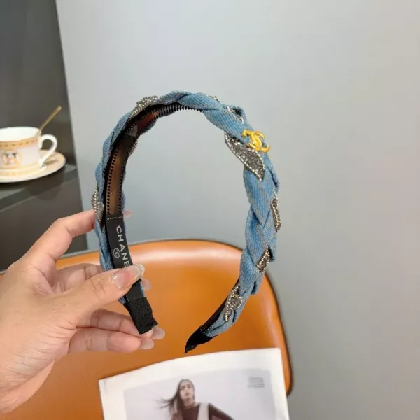 샤넬 데님 헤어밴드