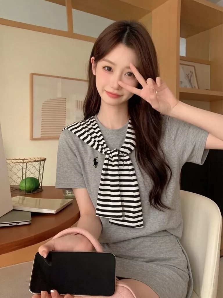 랄프로렌 전마 자수 반소매 반바지 세트 상세 이미지 12